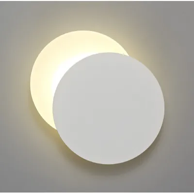 Edgware Magnetic Base Wall Lamp, 12W LED 3000K 498lm, 20 19cm Round Right Offset, Sand White Acrylic Frosted Diffuser