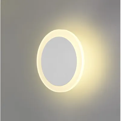 Edgware Magnetic Base Wall Lamp, 12W LED 3000K 498lm, 15 19cm Round Centre, Sand White Acrylic Frosted Diffuser