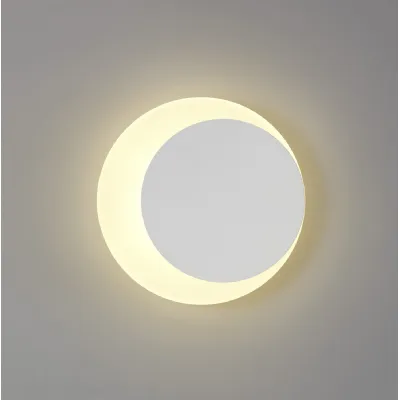 Edgware Magnetic Base Wall Lamp, 12W LED 3000K 498lm, 15 19cm Round Right Offset, Sand White Acrylic Frosted Diffuser
