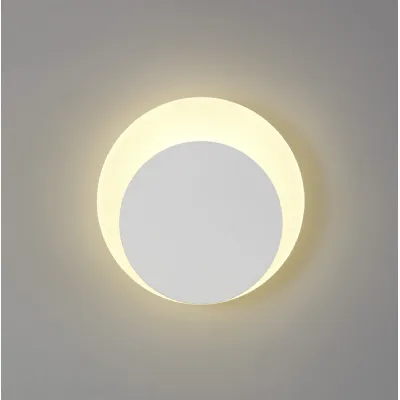 Edgware Magnetic Base Wall Lamp, 12W LED 3000K 498lm, 15 19cm Round Bottom Offset, Sand White Acrylic Frosted Diffuser