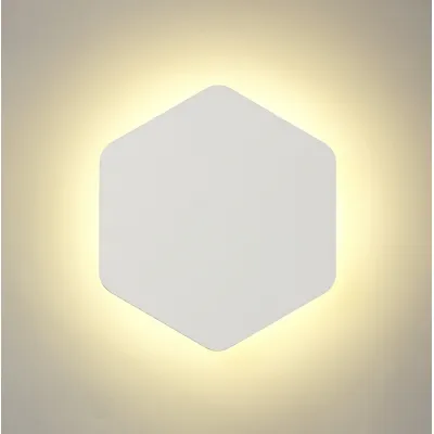 Edgware Magnetic Base Wall Lamp, 12W LED 3000K 498lm, 20 19cm Vertical Hexagonal Centre, Sand White Acrylic Frosted Diffuser