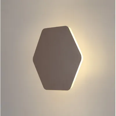Edgware Magnetic Base Wall Lamp, 12W LED 3000K 498lm, 20 19cm Horizontal Hexagonal Centre, Coffee Acrylic Frosted Diffuser