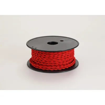 Knightsbridge 25m Roll Red Braided Twisted 2 Core 0.75mm Cable VDE Approved