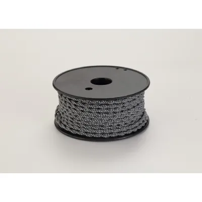 Knightsbridge 25m Roll Black And White Wave Stripe Braided Twisted 2 Core 0.75mm Cable VDE Approved