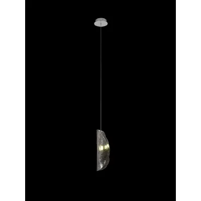 Loughton Pendant 2m, 1 x G9, Polished Chrome Smoked Glass