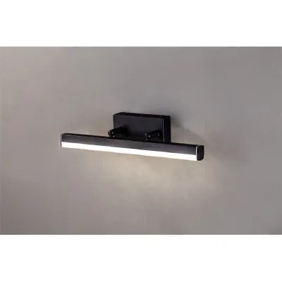 Dorset Wall Lamp Small Adjustable, 1 x 6W LED, 4000K, 612lm, IP44, Sand Black, 3yrs Warranty