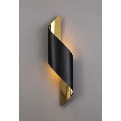 Chichester Wall Lamp Large, 1 x 8W LED, 3000K, 640lm, Sand Black Gold, 3yrs Warranty