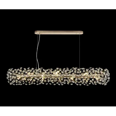 Camden Oblong Linear Pendant 14 Light G9 French Gold Crystal