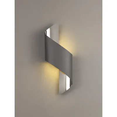 Chichester Wall Lamp Small, 1 x 8W LED, 3000K, 640lm, Anthracite Polished Chrome, 3yrs Warranty