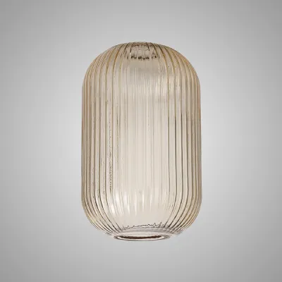 Epsom 20cm Tubular Ribbed Glass (D), Champagne