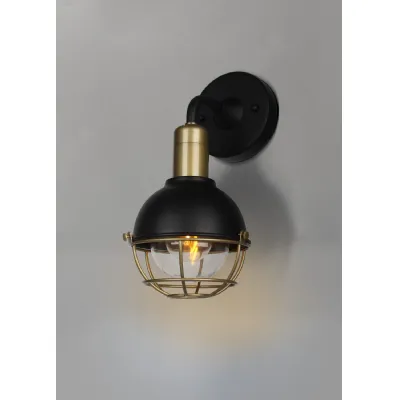 Angel Wall Lamp, 1 Light E27, IP65, Sand Black Antique Brass, 2yrs Warranty