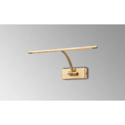 Horam Small 1 Arm Wall Lamp Picture Light, 1 x 6W LED, 3000K, 470lm, Antique Brass, 3yrs Warranty