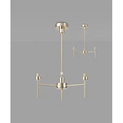 Abingdon French Gold 3 Light G9 Universal Telescopic Semi Flush, Suitable For A Vast Selection Of Glass Shades