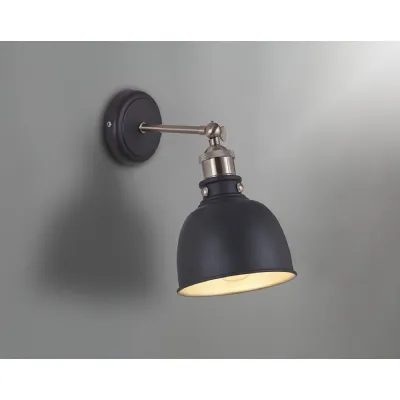 Savoy Adjustable Wall Lamp, 1 x E27, Graphite Satin Nickel Silver
