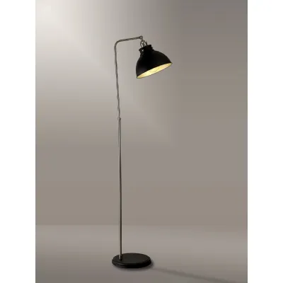 Savoy Adjustable Floor Lamp, 1 x E27, Graphite Satin Nickel Silver