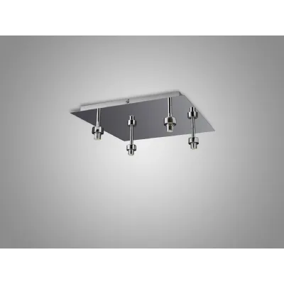 Abingdon Polished Chrome Square 4 Light G9 Universal 40cm Flush Light, Suitable For A Vast Selection Of Glass Shades