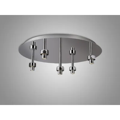 Abingdon Polished Chrome Round 5 Light G9 Universal Flush Light, Suitable For A Vast Selection Of Glass Shades