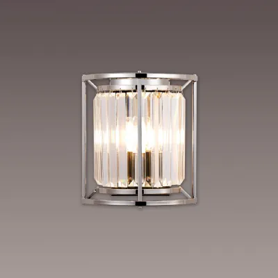 Erith Wall Lamp, 2 x E14, Polished Nickel Clear