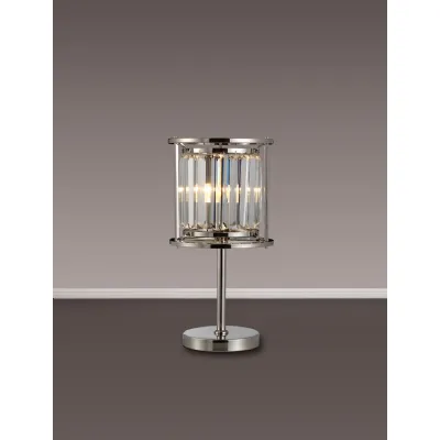 Erith Table Lamp, 1 x E27, Polished Nickel Clear