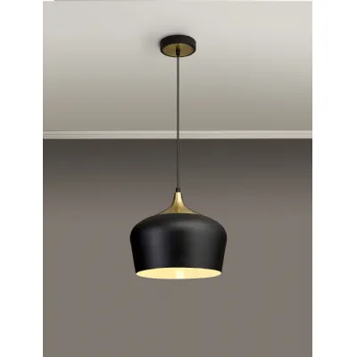 Hyde Park 30cm Pendant, 1 x E27, Black Gold