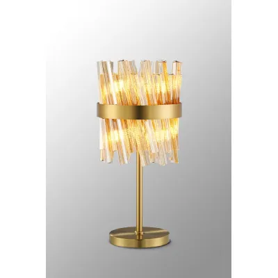 Brighton 6 Light G9, Table Lamp, Brass Amber