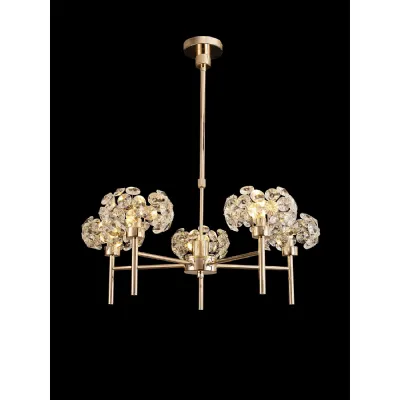 Camden 5 Light G9 Telescopic Light With French Gold And Crystal Shade