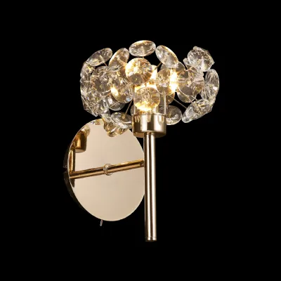 Camden 1 Light G9 Switched Wall Lamp With French Gold And Crystal Shade