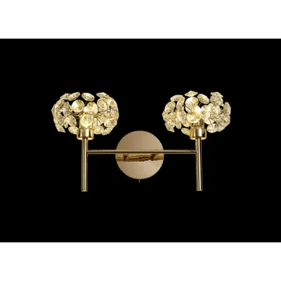 Camden 2 Light G9 Switched Wall Lamp With French Gold And Crystal Shade