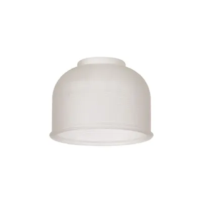 Shelbourne 145 x 115mm Prismatic Dome Glass Shade, Frosted (Hole With Flat Edge)