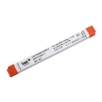 SNP, 75W, Constant Voltage Non Dimmable PC Linetype LED Driver, 24VDC, 3.125A, 0.9?, TA: 45°C, TC: 85°C, IP20, Screw Connection, 5 yrs Warranty