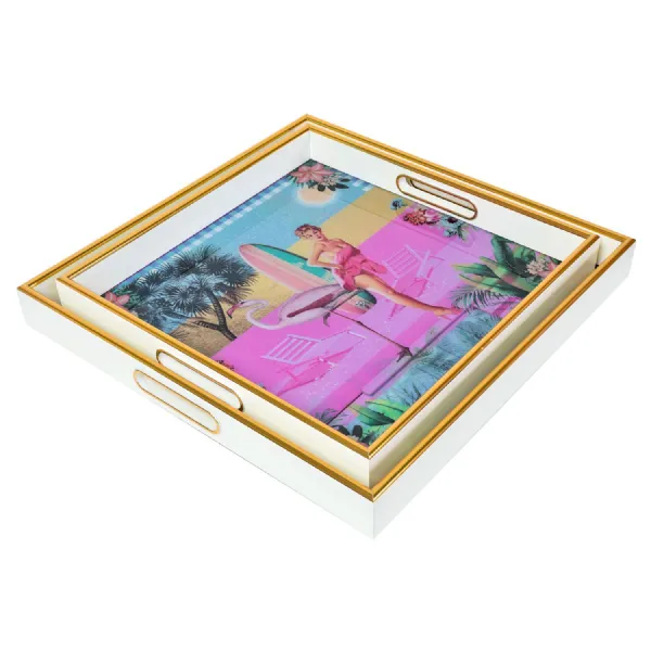 Myrtle and Mary Square Barbie Serving Trays
