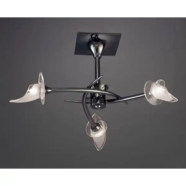 Flavia Semi Flush Round 3 Light G9, Black Chrome