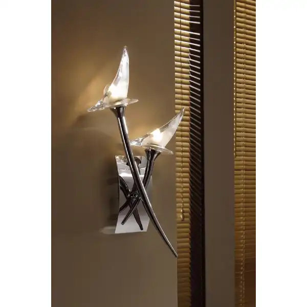 Flavia Wall Lamp Switched 2 Light G9, Polished Chrome