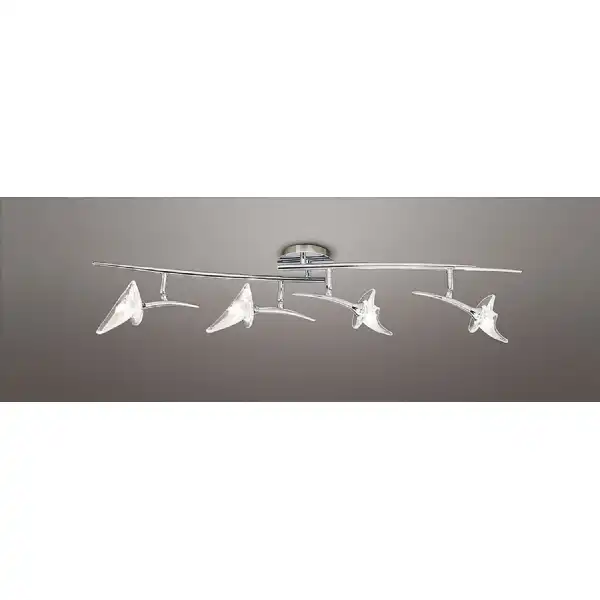 Flavia Linear Spot Light 4 Light G9 With Adjustable Heads, Polished Chrome