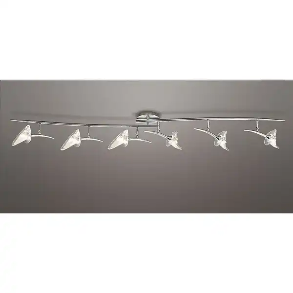 Flavia Linear Spot Light 6 Light G9 With Adjustable Heads, Polished Chrome