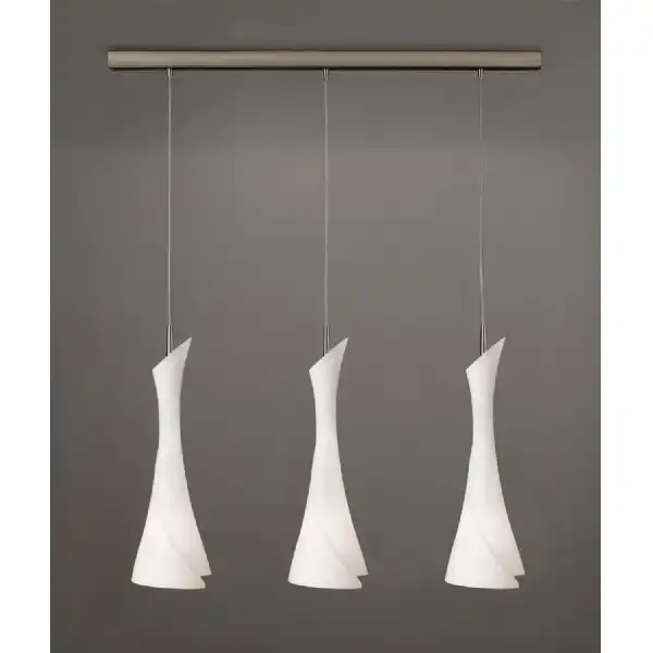 Zack Linear Pendant 3 Light E27 Line, Satin Nickel