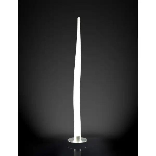 Estalacta Floor Lamp 1 Light GU10 Small Indoor Outdoor IP44, Silver Opal White