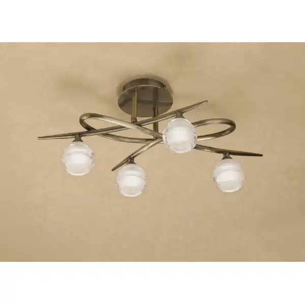 Loop Ceiling 4 Light G9 ECO, Antique Brass