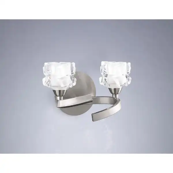 Ice Wall Lamp Switched 2 Light G9 ECO, Satin Nickel