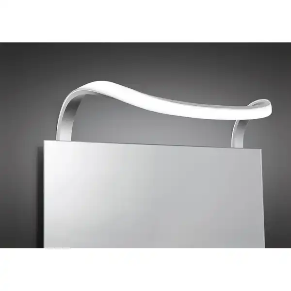 Sisley Wall Lamp 12W LED Chrome IP44 4000K, 840lm, Silver Frosted Acrylic Polished Chrome, 3yrs Warranty