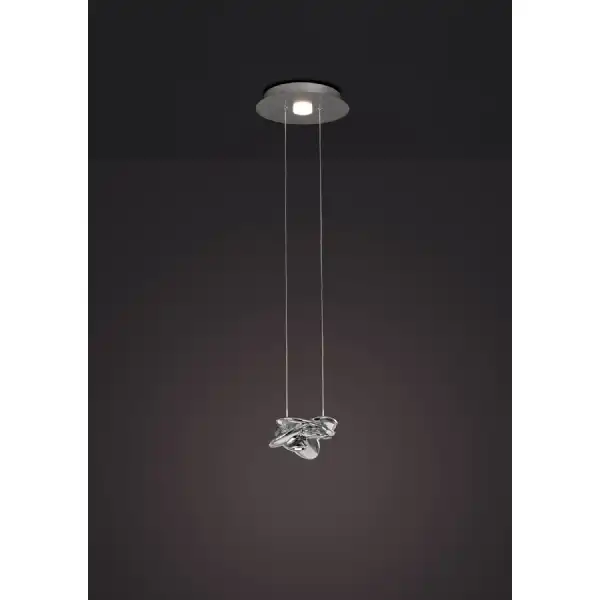 Nido Pendant 25cm Round 1 Plus 1 Lights 6W Plus 5W LED 3000K, 800lm, Chrome, 3yrs Warranty