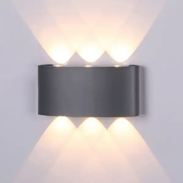 Arcs Wall Lamp, 6W LED, 3000K, 450lm, IP54, Anthracite, 3yrs Warranty