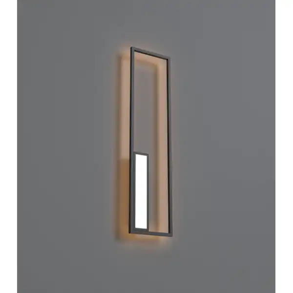 Boutique Rectangle Wall Lamp, Dimmable, 50W LED, 3000K, 2740lm, Black, 3yrs Warranty