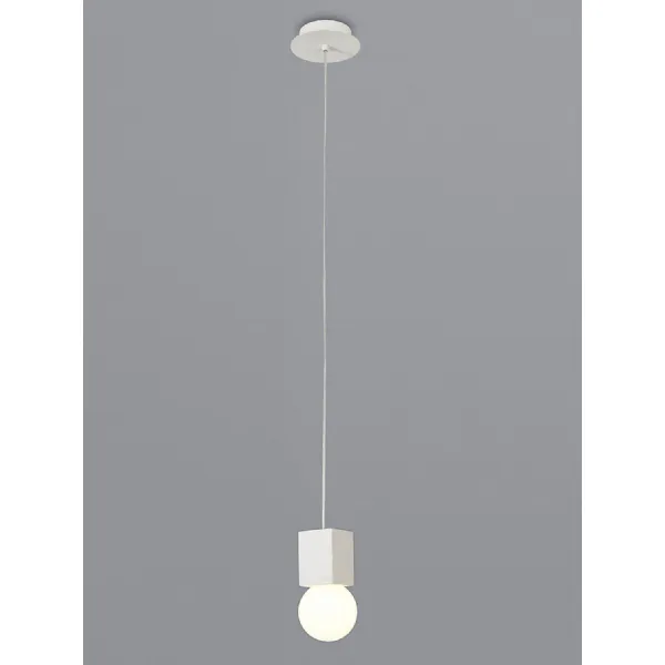 Galaxia Pendant Square, 1 Light E27, White White Cement