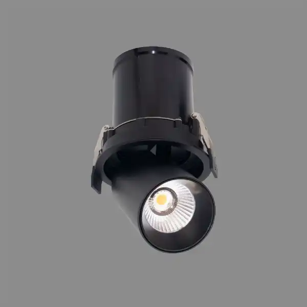 Garda Retractable Recessed Swivel Spotlight, 12W, 3000K, 1020lm, Black, Cut Out 95mm, Driver Included, Driver Included, 3yrs Warranty
