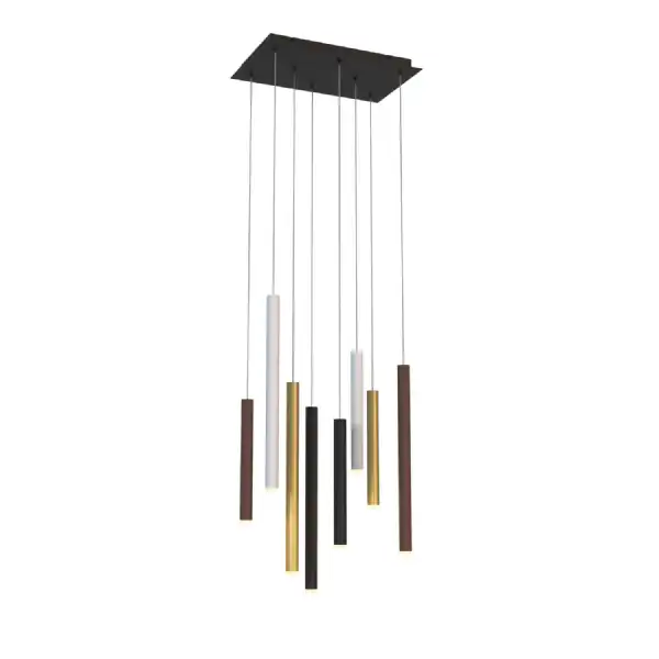 Cala Rectangle 8 Light Pendant, 48W LED, 3000K, 3360lm, Sand White Sand Black Gold Rust Brown, 3yrs Warranty