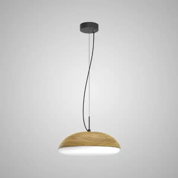 Kazz Pendant 38cm Round, 4 x E27 (Max 20W LED), Wood