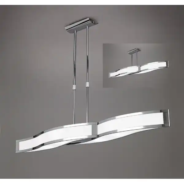 Sintesys Linear Telescopic Convertible To Semi Flush GU10 4 Light Polished Chrome M8666, CFL Lamps INCLUDED