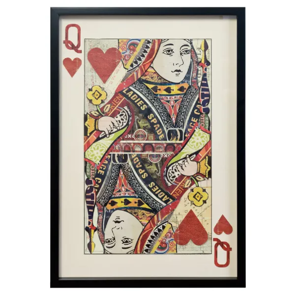 Queen of Hearts Playing Card Collage Wall Art