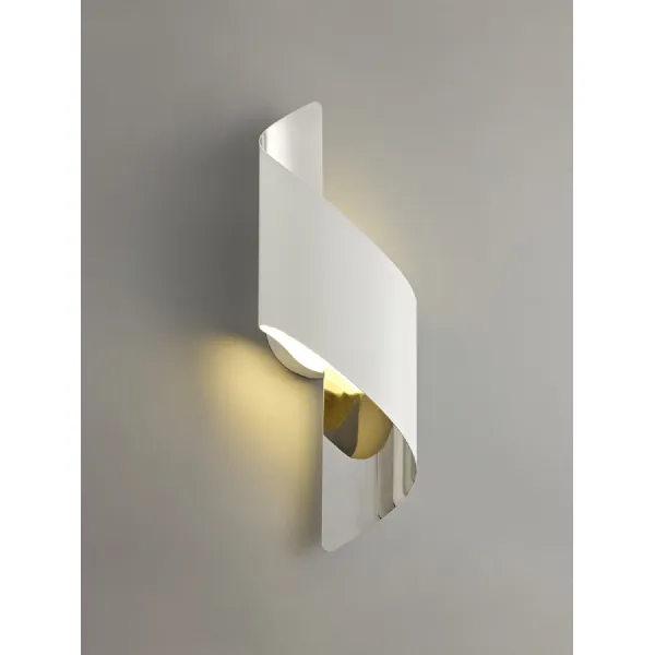 Chichester Wall Lamp Small, 1 x 8W LED, 3000K, 640lm, White Polished Chrome, 3yrs Warranty